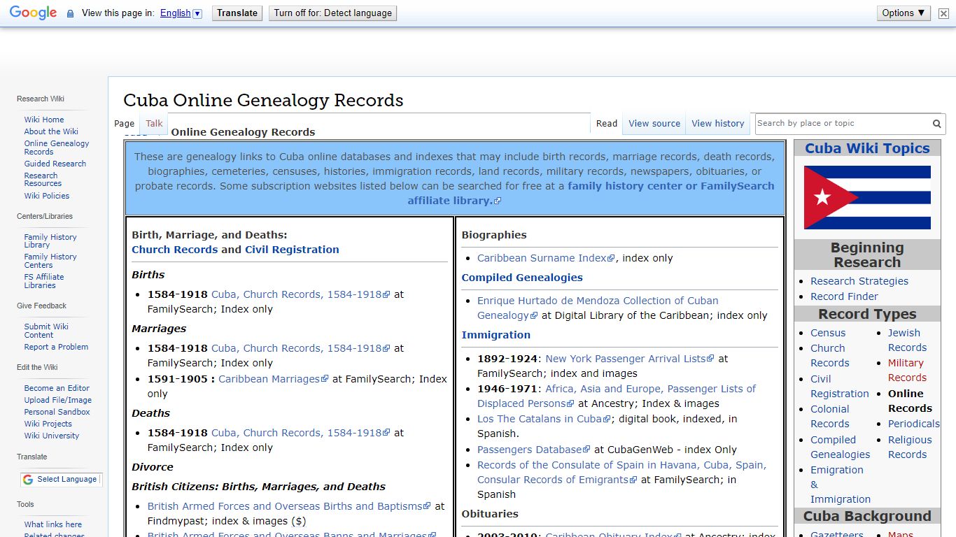 Cuba Online Genealogy Records • FamilySearch